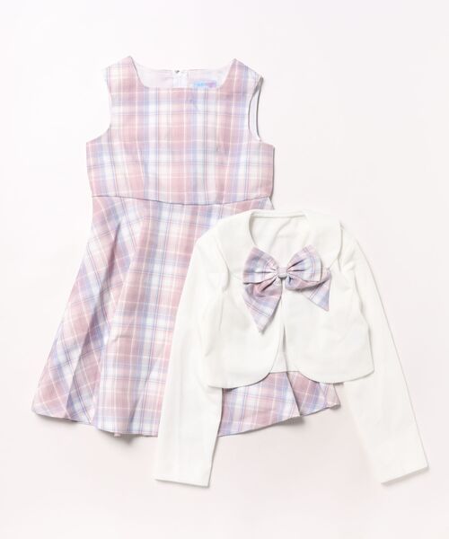 Catherine Cottage（キャサリンコテージ）の「襟付きボレロ＆ジャンスカセット（スーツセット・キッズ・ネイビー/ブラック×グレー/ベージュ/ホワイト×ピンク/グレー・110/120/130）」の11枚目の写真