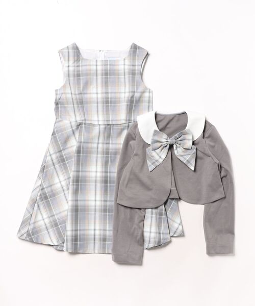 Catherine Cottage（キャサリンコテージ）の「襟付きボレロ＆ジャンスカセット（スーツセット・キッズ・ネイビー/ブラック×グレー/ベージュ/ホワイト×ピンク/グレー・110/120/130）」の13枚目の写真