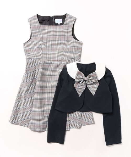 Catherine Cottage（キャサリンコテージ）の「襟付きボレロ＆ジャンスカセット（スーツセット・キッズ・ネイビー/ブラック×グレー/ベージュ/ホワイト×ピンク/グレー・110/120/130）」の14枚目の写真