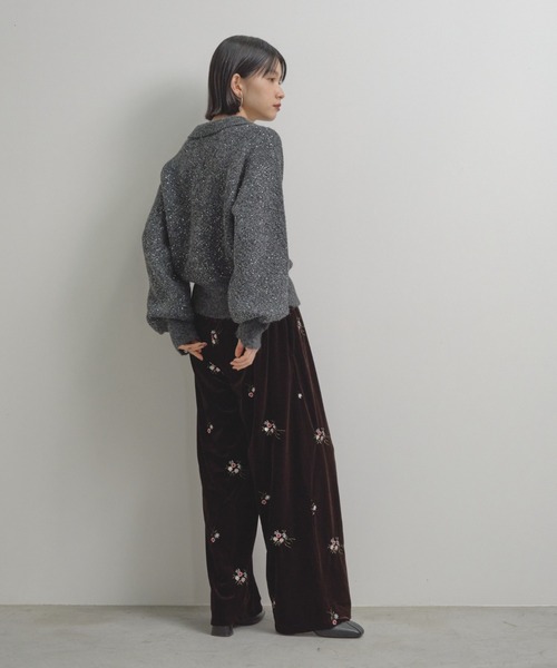 Shelly island（シェリーアイランド）の「スパンコールポロカーディガン（カーディガン/ボレロ・レディース・ブラウン/ホワイト/チャコールグレー・FREE）」の14枚目の写真