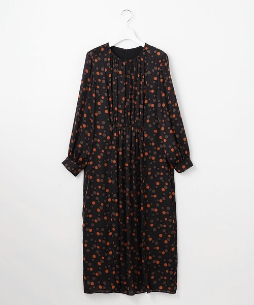 セール】マルチポルカドットプリント ワンピース（ワンピース）｜自由