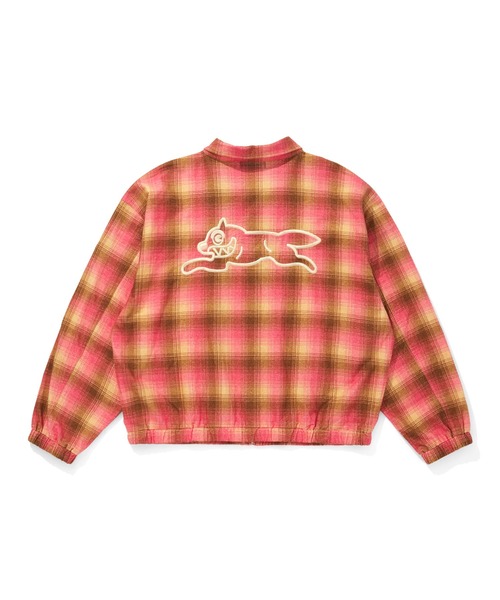 APPLIQUE LOGO FLANNEL CHECK ZIP UP SHIRT（ブルゾン）｜ICECREAM