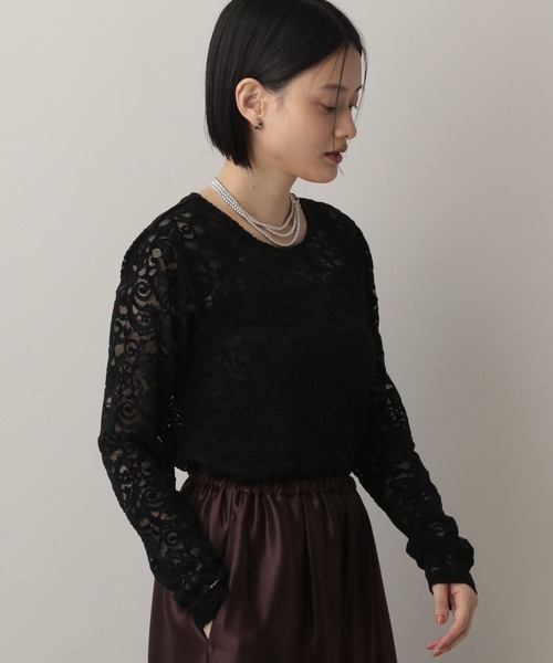 A part by(アパートバイ)の「モールレースプルオーバー_長袖(Tシャツ/カットソー・レディース・ブラウン/アイボリー/ブラック・FREE)」の17枚目の写真