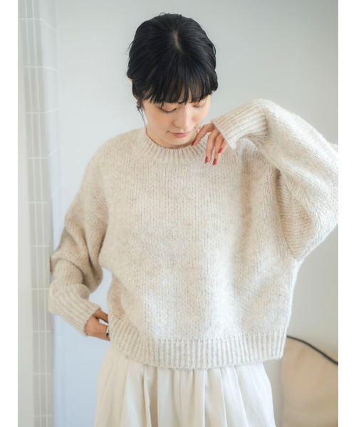 Ungrid(アングリッド)の「カラーモヘヤ混ルーズニット(ニット/セーター・レディース・ブルー/アイボリー/ピンク/ブラウン/オレンジ/イエロー・FREE)」の2枚目の写真