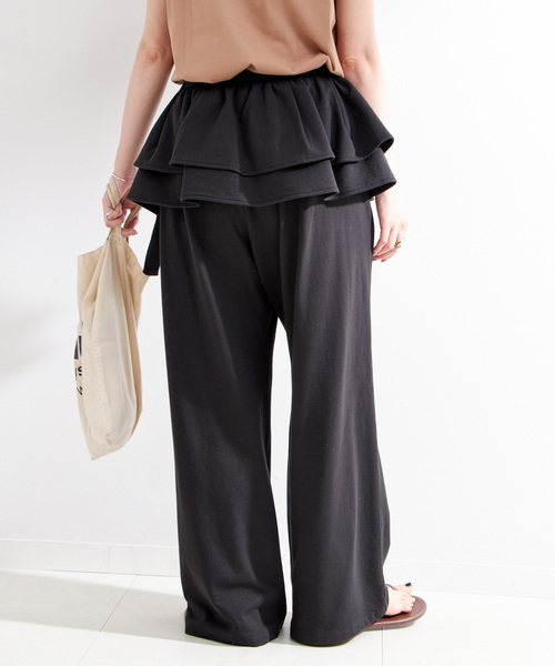 B.C STOCK（ベーセーストック）の「《2点セット》ウォッシャブル / フリルスカート付きスウェットパンツ（スウェットパンツ・レディース・チャコールグレー/ブラック・FREE）」の11枚目の写真