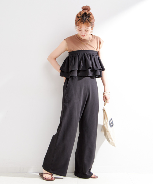 B.C STOCK（ベーセーストック）の「《2点セット》ウォッシャブル / フリルスカート付きスウェットパンツ（スウェットパンツ・レディース・チャコールグレー/ブラック・FREE）」の13枚目の写真