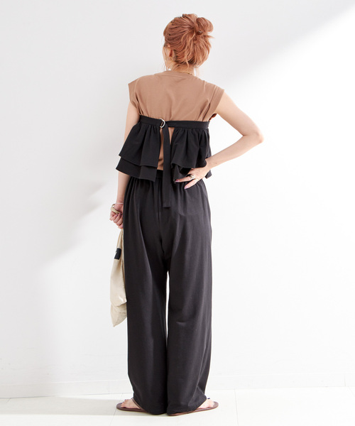 B.C STOCK（ベーセーストック）の「《2点セット》ウォッシャブル / フリルスカート付きスウェットパンツ（スウェットパンツ・レディース・チャコールグレー/ブラック・FREE）」の15枚目の写真