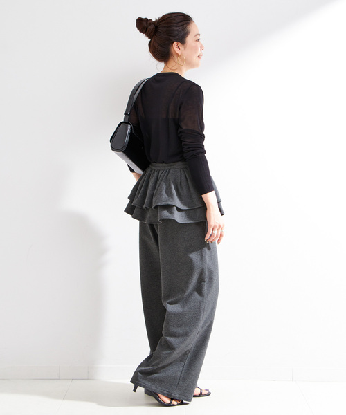 B.C STOCK（ベーセーストック）の「《2点セット》ウォッシャブル / フリルスカート付きスウェットパンツ（スウェットパンツ・レディース・チャコールグレー/ブラック・FREE）」の22枚目の写真