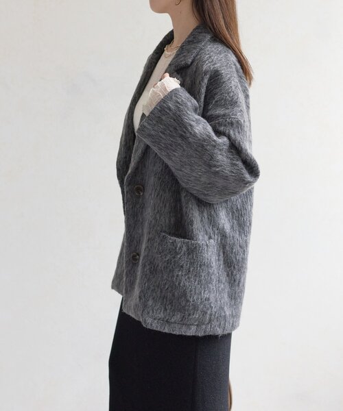 Thevon（ゼボン）の「シャギーミドルコート（その他アウター・レディース・ホワイト系その他/チャコールグレー/モカ・FREE）」の14枚目の写真