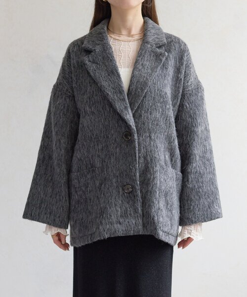 Thevon（ゼボン）の「シャギーミドルコート（その他アウター・レディース・ホワイト系その他/チャコールグレー/モカ・FREE）」の20枚目の写真