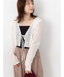 カットレースボレロカーディガン