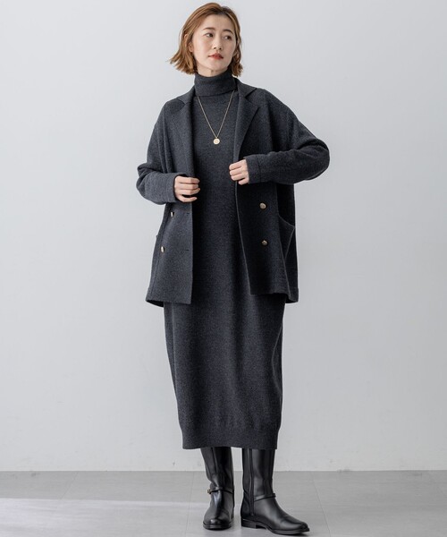 23区(ニジュウサンク)の「カシミヤブレンド タートルネック ニットワンピース(ワンピース・レディース・ベージュ系/グレー系/ピーコックグリーン系/ライトグレー系・38)」の13枚目の写真