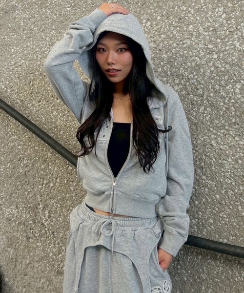 アクレント　ACLENT ピグメントコンパクトジップフーディー ピグメントコンパクトジップフーディー（パーカー）｜ACLENT