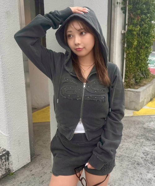 ACLENT アクレント ピグメントコンパクトジップフーディー パーカー セール】ピグメントコンパクトジップフーディー（パーカー）｜ACLENT