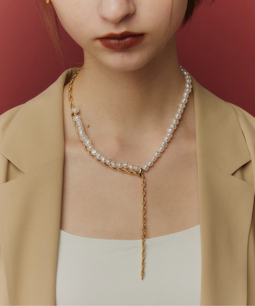Su1.】アシンメトリーパールネックレス（ネックレス）｜Su1.（スイ）の