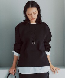 【VERY掲載/洗える】コットンエアーダンボール サイドジップ カットソー