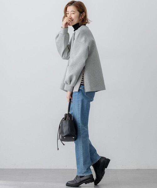 23区 S(ニジュウサンクチイサイサイズ)の「【VERY掲載/洗える】コットンエアーダンボール サイドジップ カットソー(Tシャツ/カットソー・レディース・ベージュ系/ブラック系/ライトグレー系・32)」の12枚目の写真