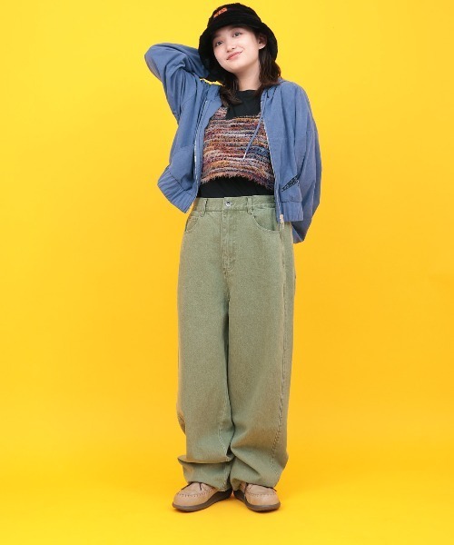 チチカカ(チチカカ)の「Orale! カラーバレルパンツ(デニムパンツ・レディース・レッド/カーキ/グレー・FREE)」の5枚目の写真