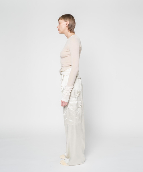 muller of yoshiokubo（ミュラーオブヨシオクボ）の「muller of yoshiokubo ミュラーオブヨシオクボ / GLITTER SIX POCKET PANTS グリッターシックスポケットパンツ / MLF25416（その他パンツ・レディース・アイボリー/ネイビー・38/36）」の5枚目の写真