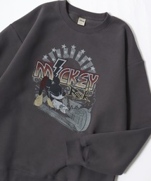 Disney（ディズニー）の「2025AW Disney/ディズニー オーバーサイズ  裏起毛 ミッキー ピグメント風 ヴィンテージライク プリントスウェットトレーナー レディース メンズ（スウェット）」