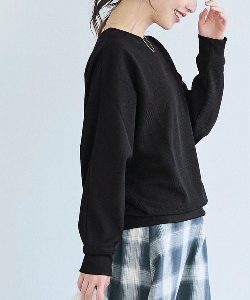 coca(coca)(コカ)の「エンボスドルマントップス(Tシャツ/カットソー・レディース・グレー/ブラック・S/L/M)」の4枚目の写真