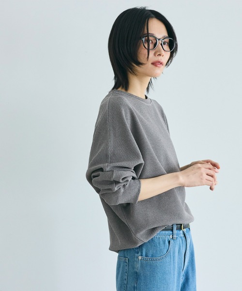 coca(coca)(コカ)の「エンボスドルマントップス(Tシャツ/カットソー・レディース・グレー/ブラック・S/L/M)」の10枚目の写真
