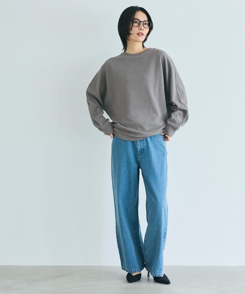 coca(coca)(コカ)の「エンボスドルマントップス(Tシャツ/カットソー・レディース・グレー/ブラック・S/L/M)」の12枚目の写真