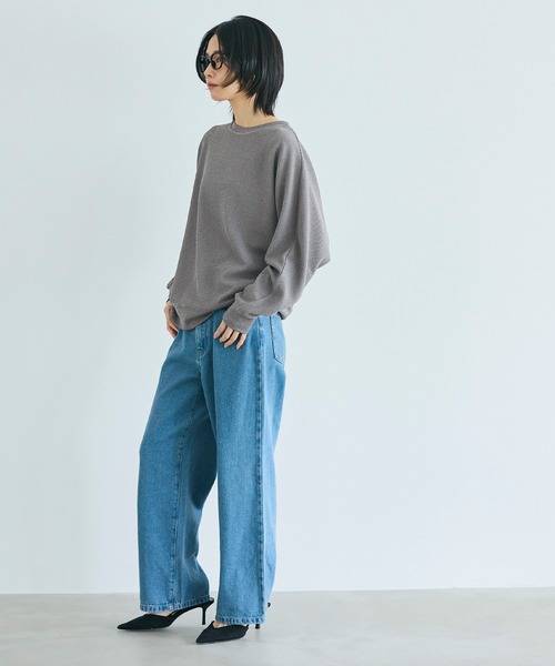 coca(coca)(コカ)の「エンボスドルマントップス(Tシャツ/カットソー・レディース・グレー/ブラック・S/L/M)」の13枚目の写真