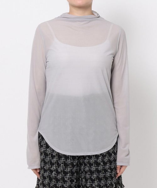 mysty woman（ミスティウーマン）の「プチハイネックシアーカットソー 581995（Tシャツ/カットソー・レディース・グレー/ブラック/ホワイト系その他・FREE）」の17枚目の写真