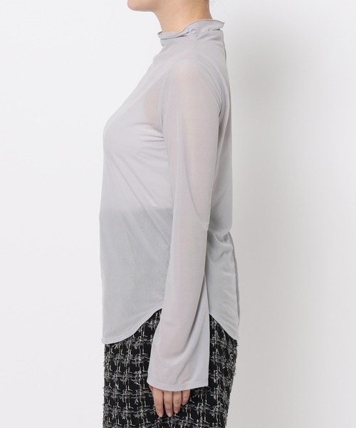 mysty woman（ミスティウーマン）の「プチハイネックシアーカットソー 581995（Tシャツ/カットソー・レディース・グレー/ブラック/ホワイト系その他・FREE）」の18枚目の写真