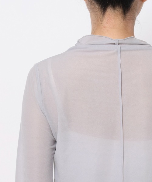 mysty woman（ミスティウーマン）の「プチハイネックシアーカットソー 581995（Tシャツ/カットソー・レディース・グレー/ブラック/ホワイト系その他・FREE）」の4枚目の写真