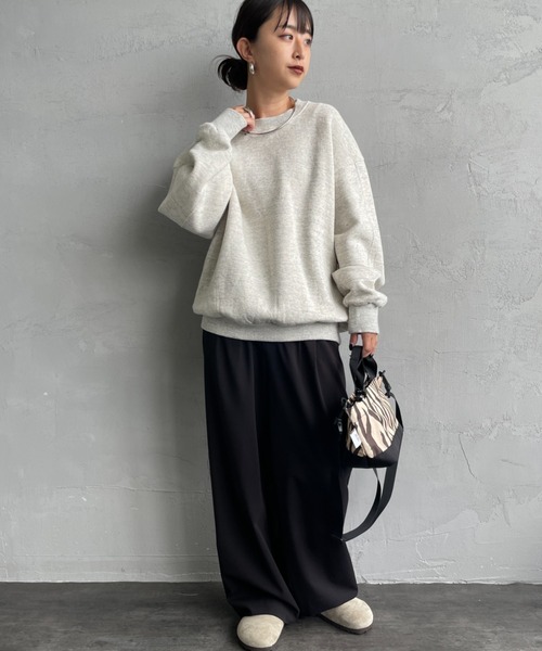 その他 mell* MEYAME/メヤメ] SWITCHING PATTERN クルーネックスウェット