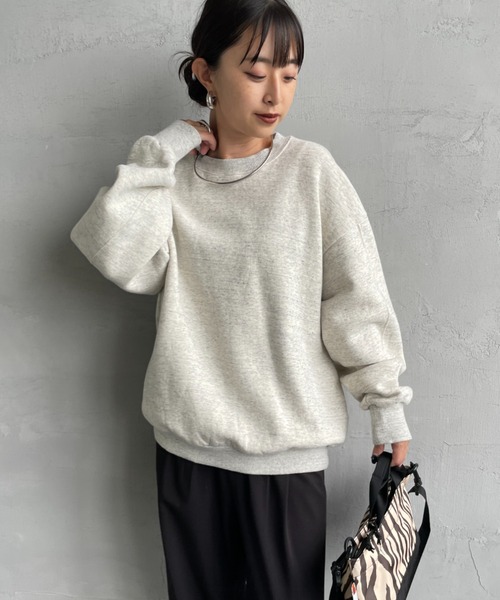 うめ★ MEYAME/メヤメ] SWITCHING PATTERN クルーネックスウェット