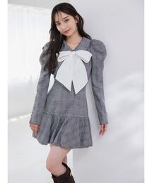 dazzlin | バルーンチェックミニワンピース(ワンピース)