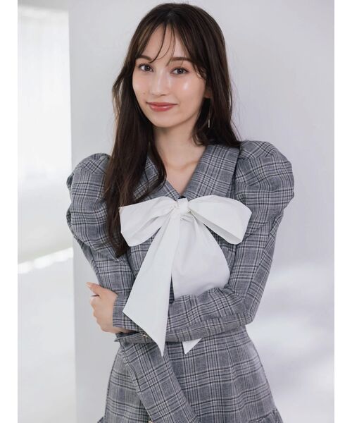 バルーンチェックミニワンピース（ワンピース）｜dazzlin（ダズリン