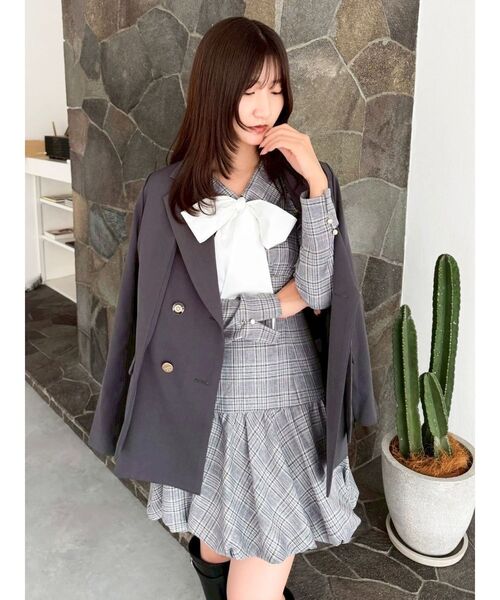 バルーンチェックミニワンピース（ワンピース）｜dazzlin（ダズリン