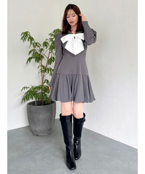 本日限定価格【完売品】バルーンスリーブ ミニワンピース FREAK'S STORE ワンピース バルーンスリーブ ミニフレア