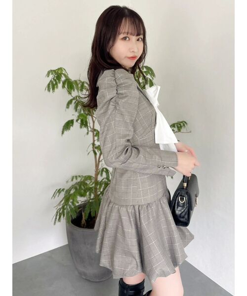 セール】バルーンチェックミニワンピース（ワンピース）｜dazzlin