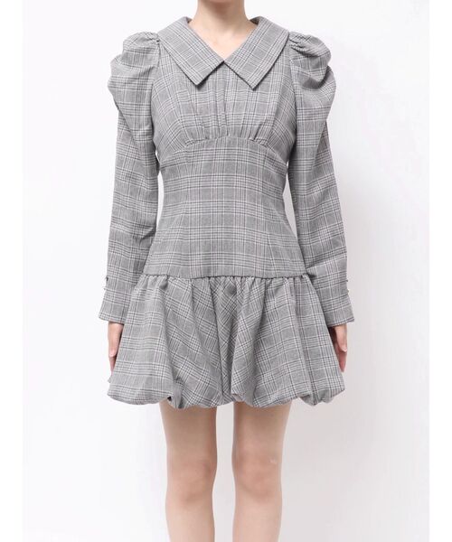 バルーンチェックミニワンピース dazzlin ダズリン セール】バルーンチェックミニワンピース（ワンピース）｜dazzlin