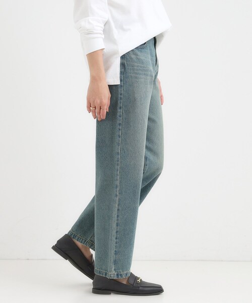SHOO・LA・RUE（シューラルー）の「【S-LL】程よくゆったりな 柔らかデニムテーパードパンツ（デニムパンツ・レディース・ネイビー/ブラック/ライトベージュ/ブルー・01/02/03/04）」の10枚目の写真