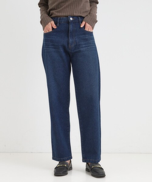 SHOO・LA・RUE（シューラルー）の「【S-LL】程よくゆったりな 柔らかデニムテーパードパンツ（デニムパンツ・レディース・ネイビー/ブラック/ライトベージュ/ブルー・01/02/03/04）」の17枚目の写真