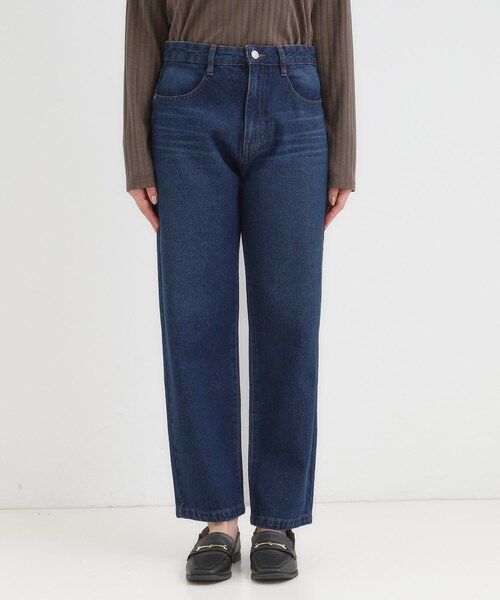 SHOO・LA・RUE（シューラルー）の「【S-LL】程よくゆったりな 柔らかデニムテーパードパンツ（デニムパンツ・レディース・ネイビー/ブラック/ライトベージュ/ブルー・01/02/03/04）」の21枚目の写真