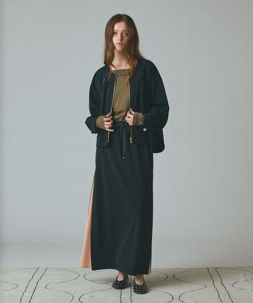 GRACE CLASS（グレースクラス）の「サイドジップスカート（スカート・レディース・カーキ/ブラック・36/34）」の8枚目の写真