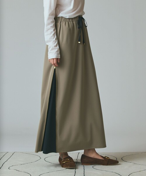 GRACE CLASS（グレースクラス）の「サイドジップスカート（スカート・レディース・カーキ/ブラック・36/34）」の18枚目の写真