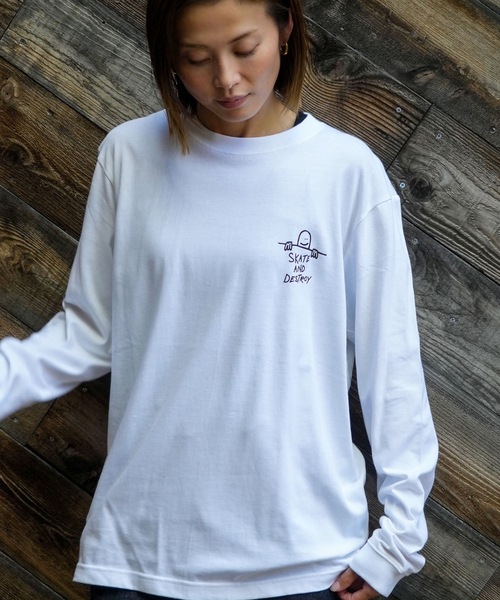 THRASHER(スラッシャー)の「GONZ DESTROY L/S T-SHIRTS/THRASHER スラッシャー長袖 Tシャツ ロンTマーク ゴンザレス コラボ ストリート スケート(Tシャツ/カットソー・メンズ・ブラック/ホワイト・MEDIUM/LARGE/X-LARGE/SMALL)」の4枚目の写真