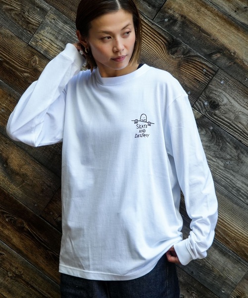 THRASHER(スラッシャー)の「GONZ DESTROY L/S T-SHIRTS/THRASHER スラッシャー長袖 Tシャツ ロンTマーク ゴンザレス コラボ ストリート スケート(Tシャツ/カットソー・メンズ・ブラック/ホワイト・MEDIUM/LARGE/X-LARGE/SMALL)」の5枚目の写真