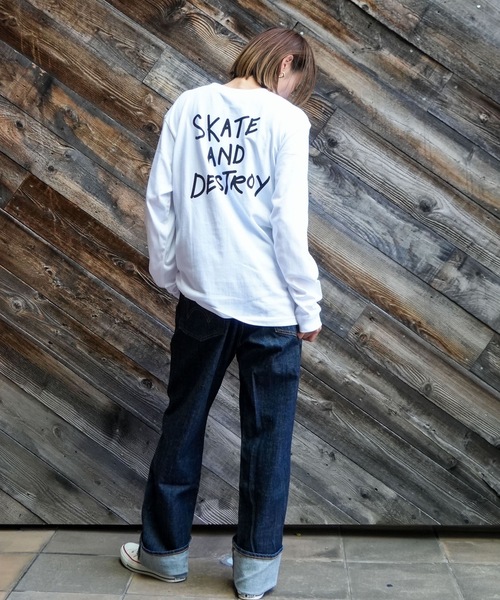 THRASHER(スラッシャー)の「GONZ DESTROY L/S T-SHIRTS/THRASHER スラッシャー長袖 Tシャツ ロンTマーク ゴンザレス コラボ ストリート スケート(Tシャツ/カットソー・メンズ・ブラック/ホワイト・MEDIUM/LARGE/X-LARGE/SMALL)」の3枚目の写真
