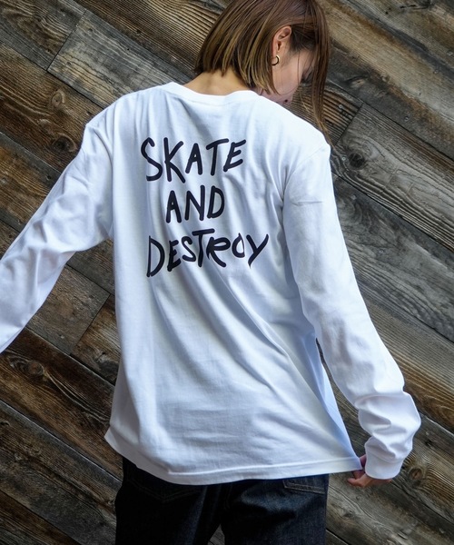 THRASHER(スラッシャー)の「GONZ DESTROY L/S T-SHIRTS/THRASHER スラッシャー長袖 Tシャツ ロンTマーク ゴンザレス コラボ ストリート スケート(Tシャツ/カットソー・メンズ・ブラック/ホワイト・MEDIUM/LARGE/X-LARGE/SMALL)」の6枚目の写真