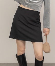 台形ミニスカート(インパン付き) / スコート ブラウン ブラック ミニスカート タイトスカート 秋服 冬服 春服 トラッド 韓国 シティガール ガーリー ノームコア スカパン