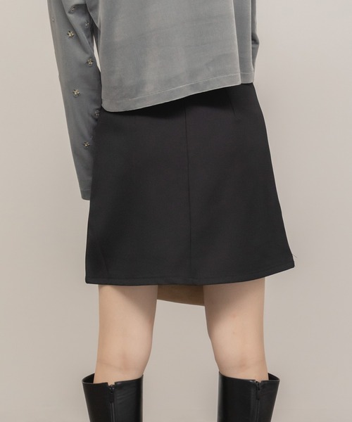 HEILIS（ヘイリス）の「台形ミニスカート(インパン付き) / スコート ブラウン ブラック ミニスカート タイトスカート 秋服 冬服 春服 トラッド 韓国 シティガール ガーリー ノームコア スカパン（スカート・レディース・ブラウン/ブラック・FREE）」の5枚目の写真